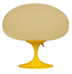 Short Stemlite Table Lamp by Designline in Yellow with White Frosted Lamp Shade