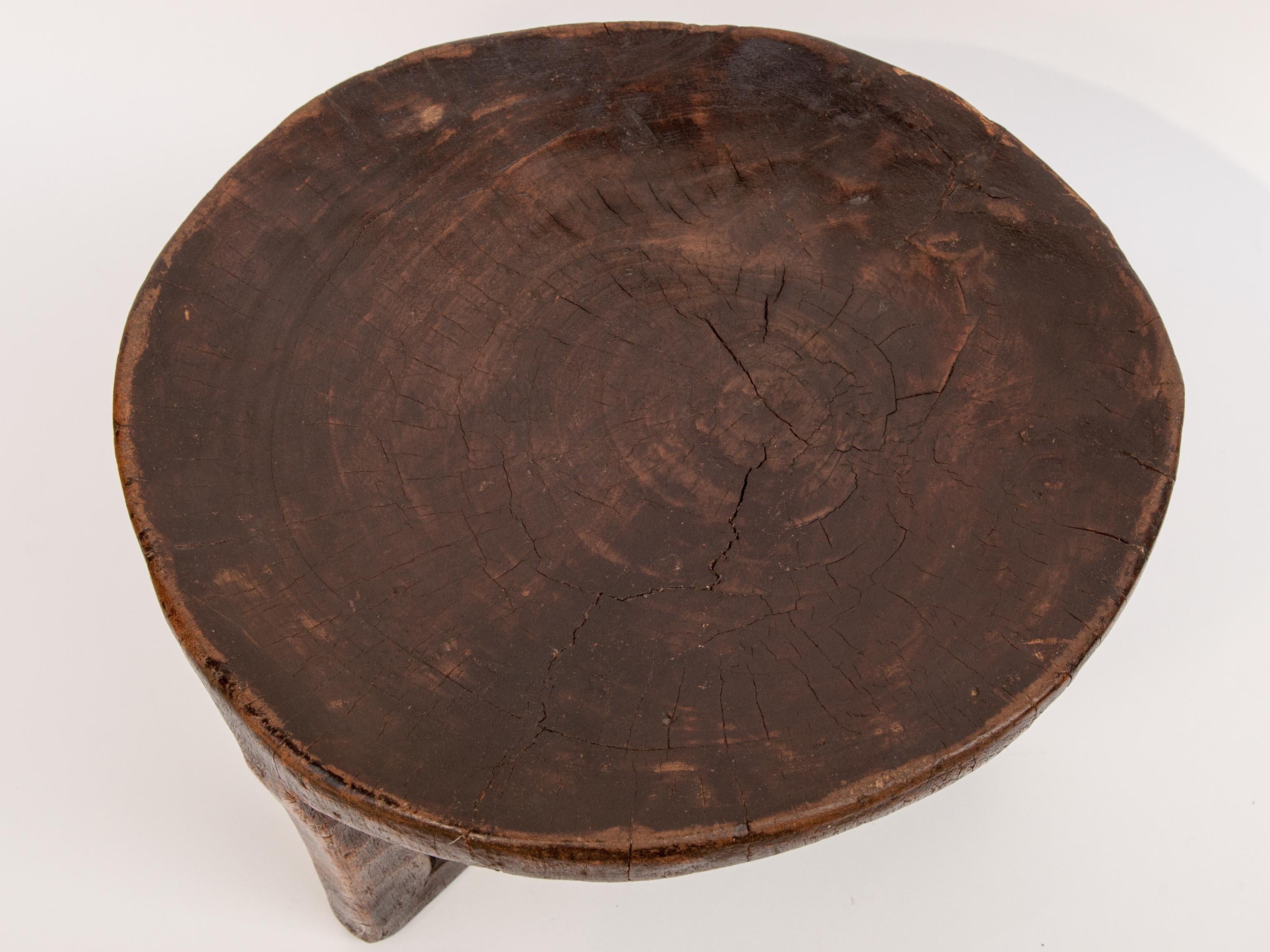 Short Tribal Wooden Stool, from Ethiopia, Mid-Late 20th Century 6