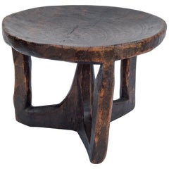Short Tribal Wooden Stool, from Ethiopia, Mid-Late 20th Century