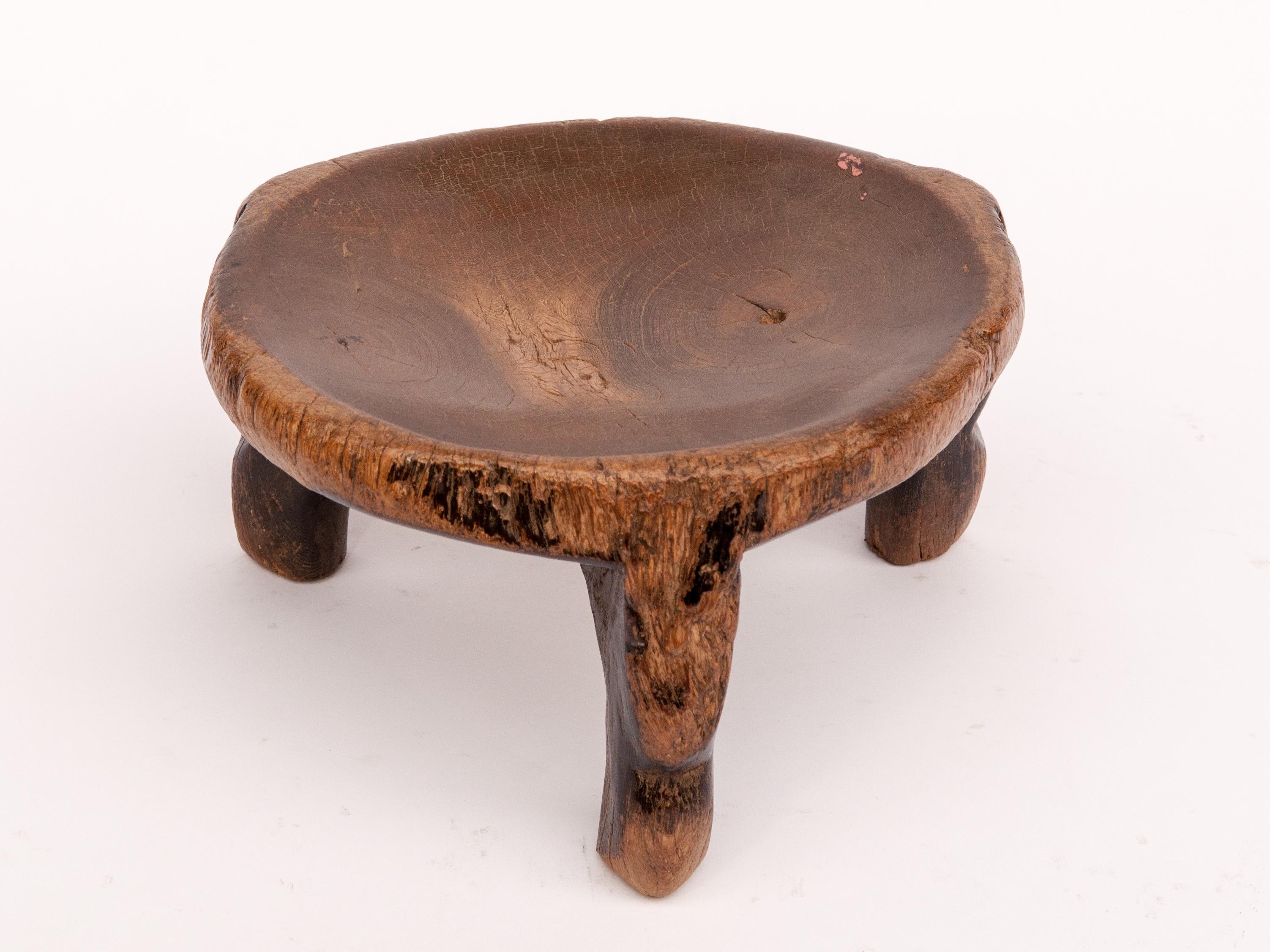 Short Tribal Wooden Stool from Tanzania, Mid-20th Century 7