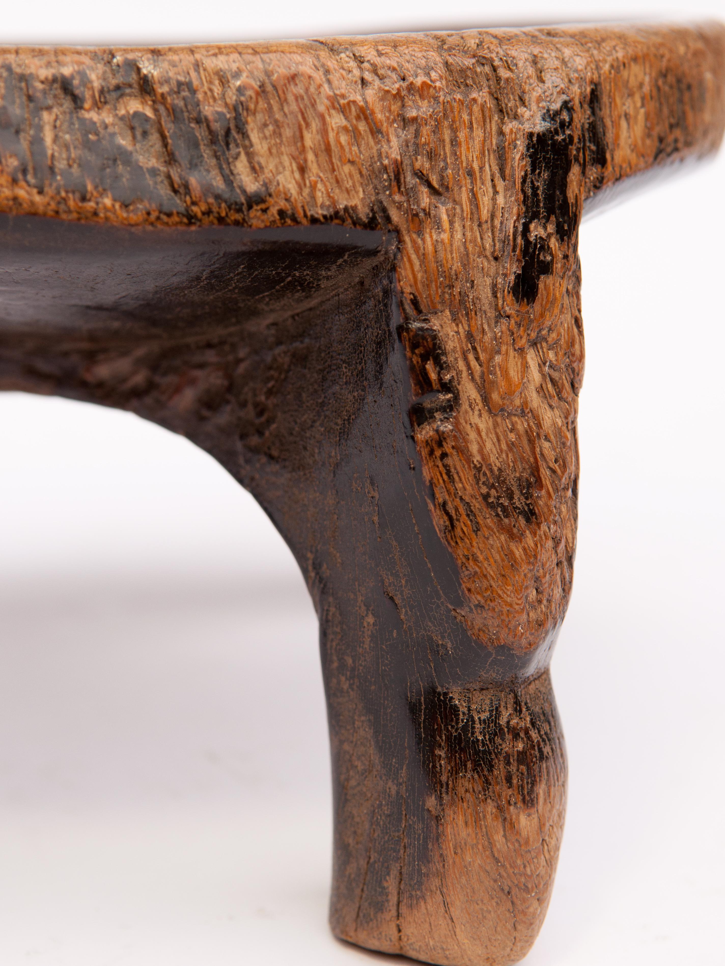 Short Tribal Wooden Stool from Tanzania, Mid-20th Century 11