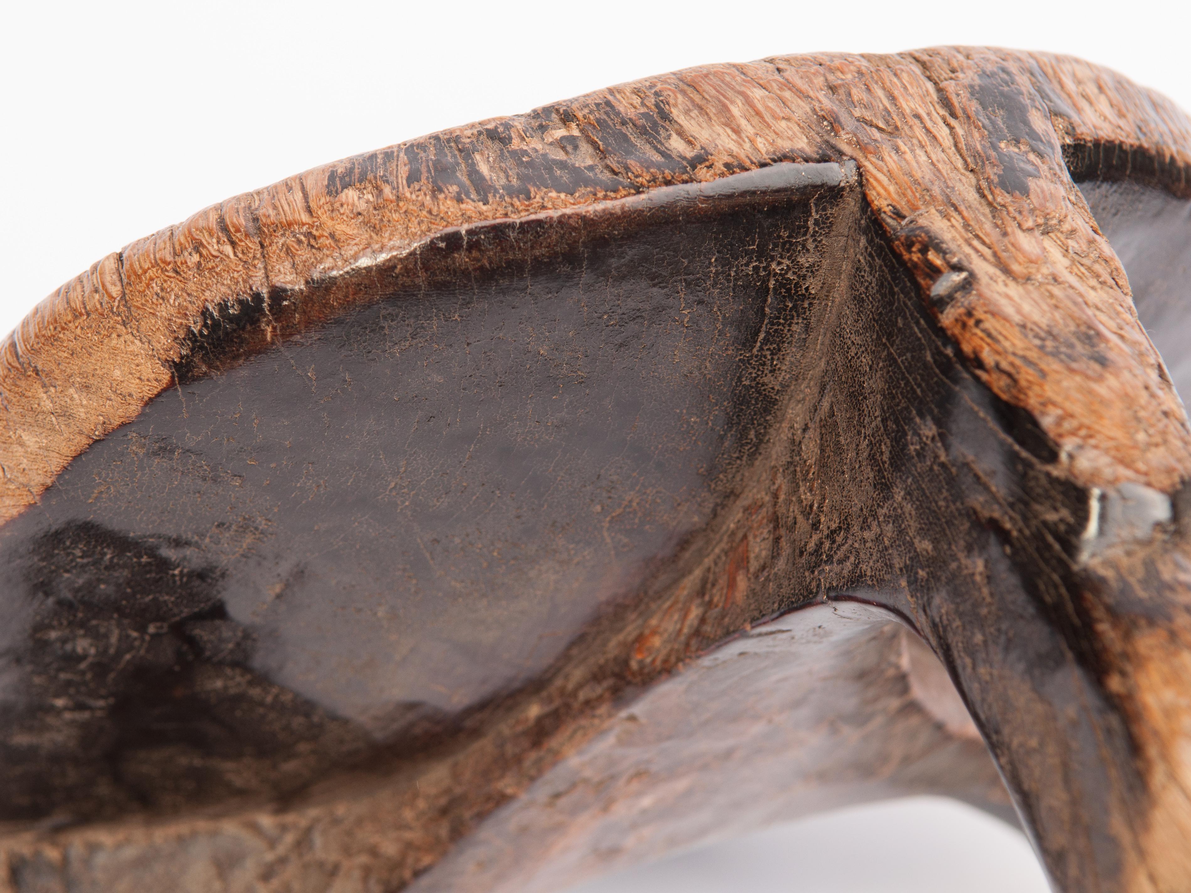 Short Tribal Wooden Stool from Tanzania, Mid-20th Century 13