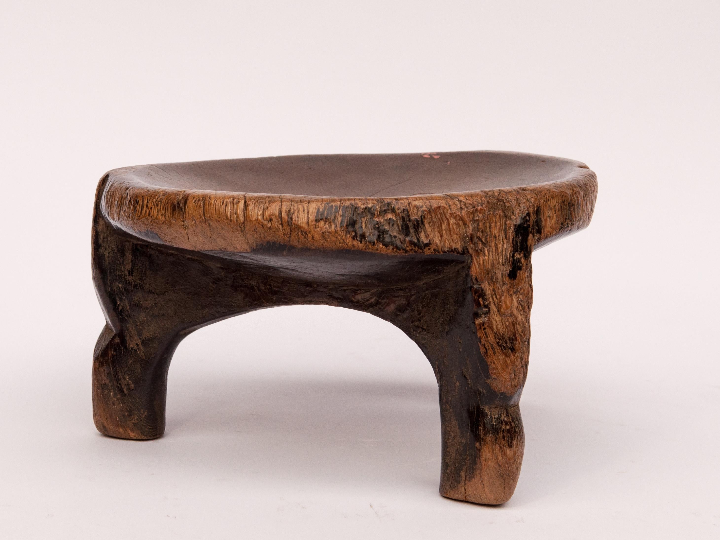 Short Tribal Wooden Stool from Tanzania, Mid-20th Century 4