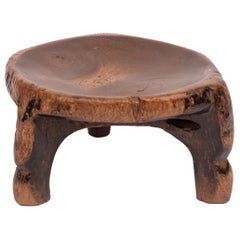 Vintage Short Tribal Wooden Stool from Tanzania, Mid-20th Century