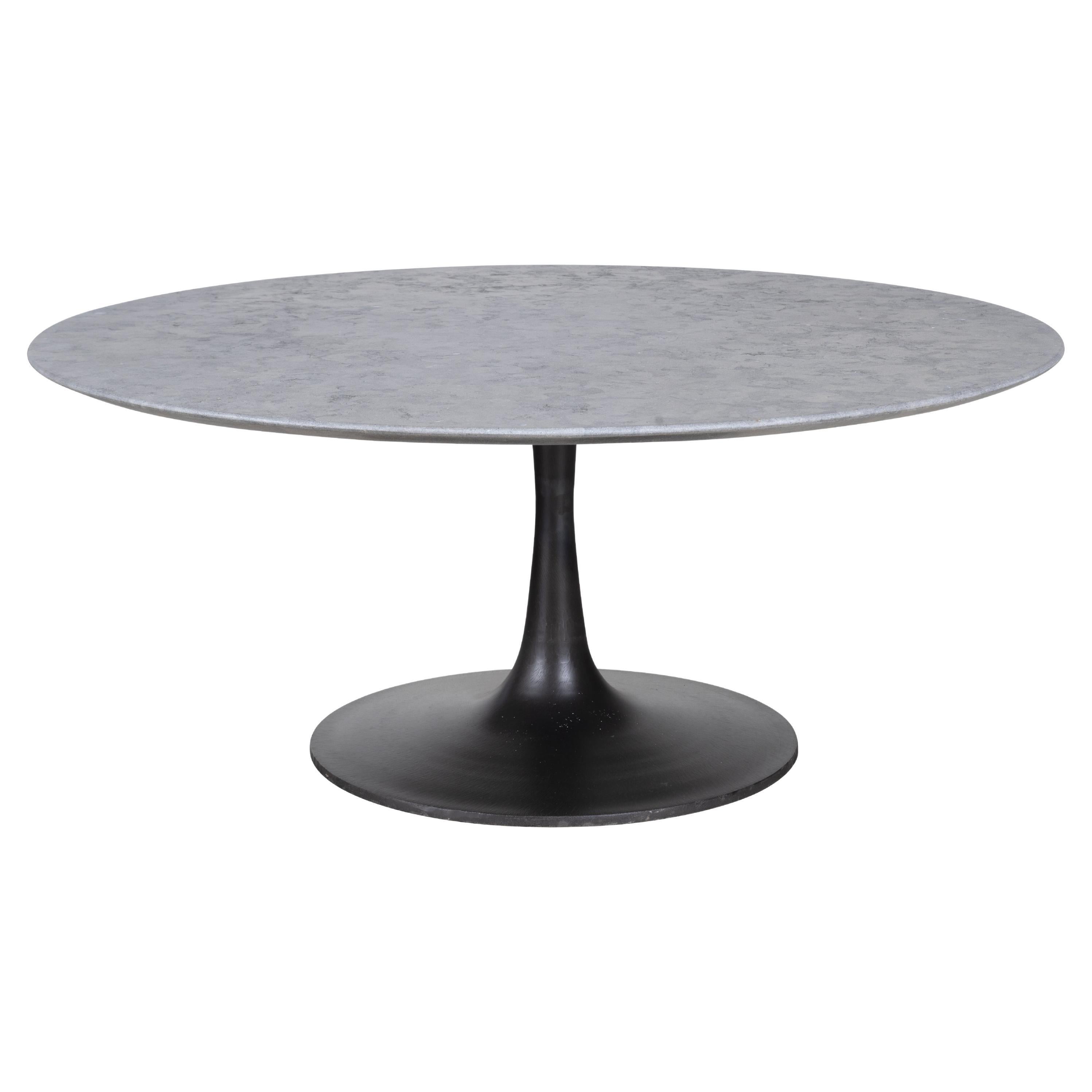Short Tulip Base with Rocas Azul Top Coffee Table For Sale