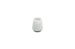 Handgefertigte, kurze, gestreifte Vase aus weißem Carrara-Marmor