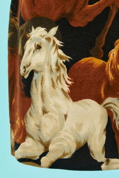 Short velvet skirt with horses print Kenzo Jeans