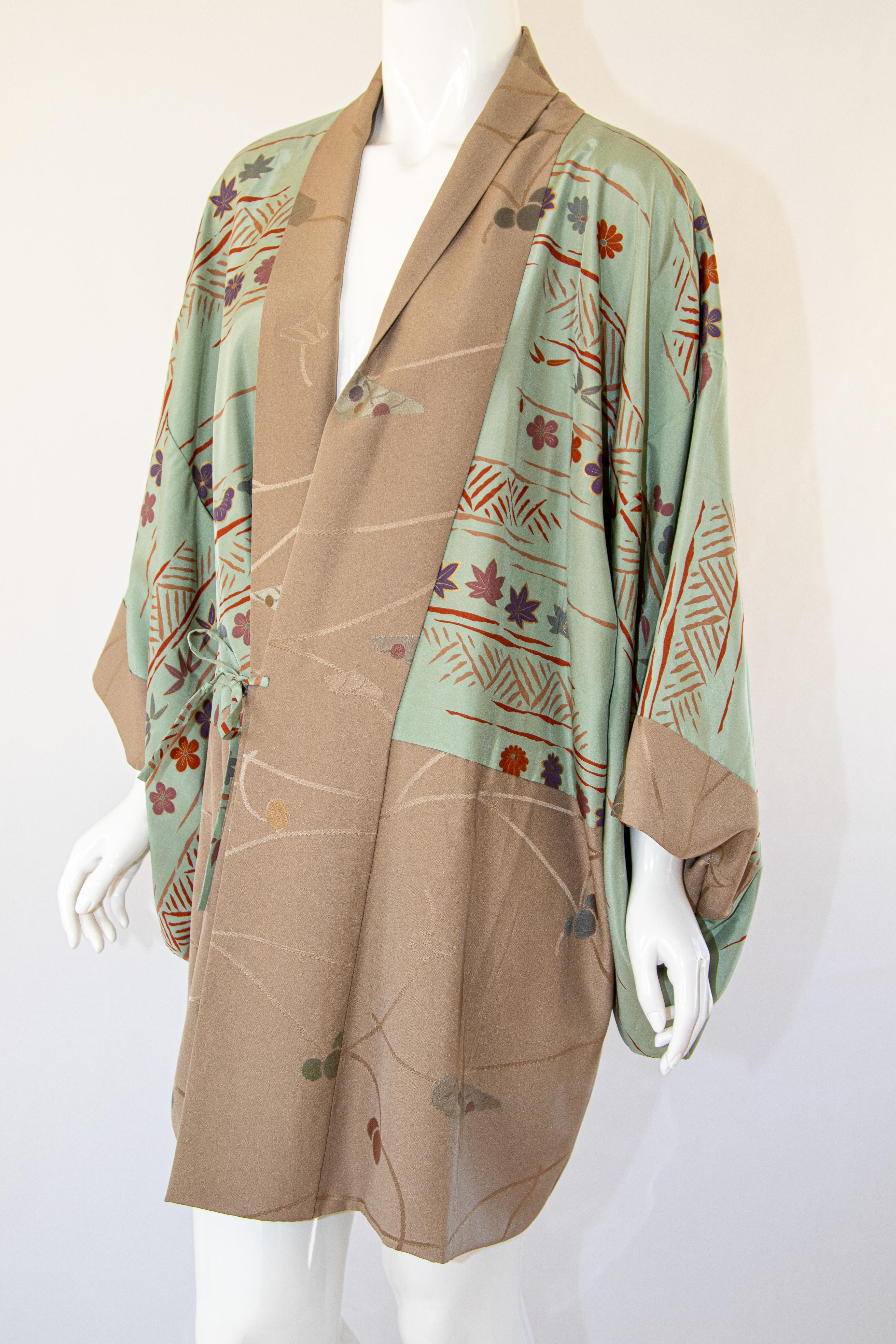 Short Vintage Japanese Kimono Silk Shibori Reversible Jacket 2