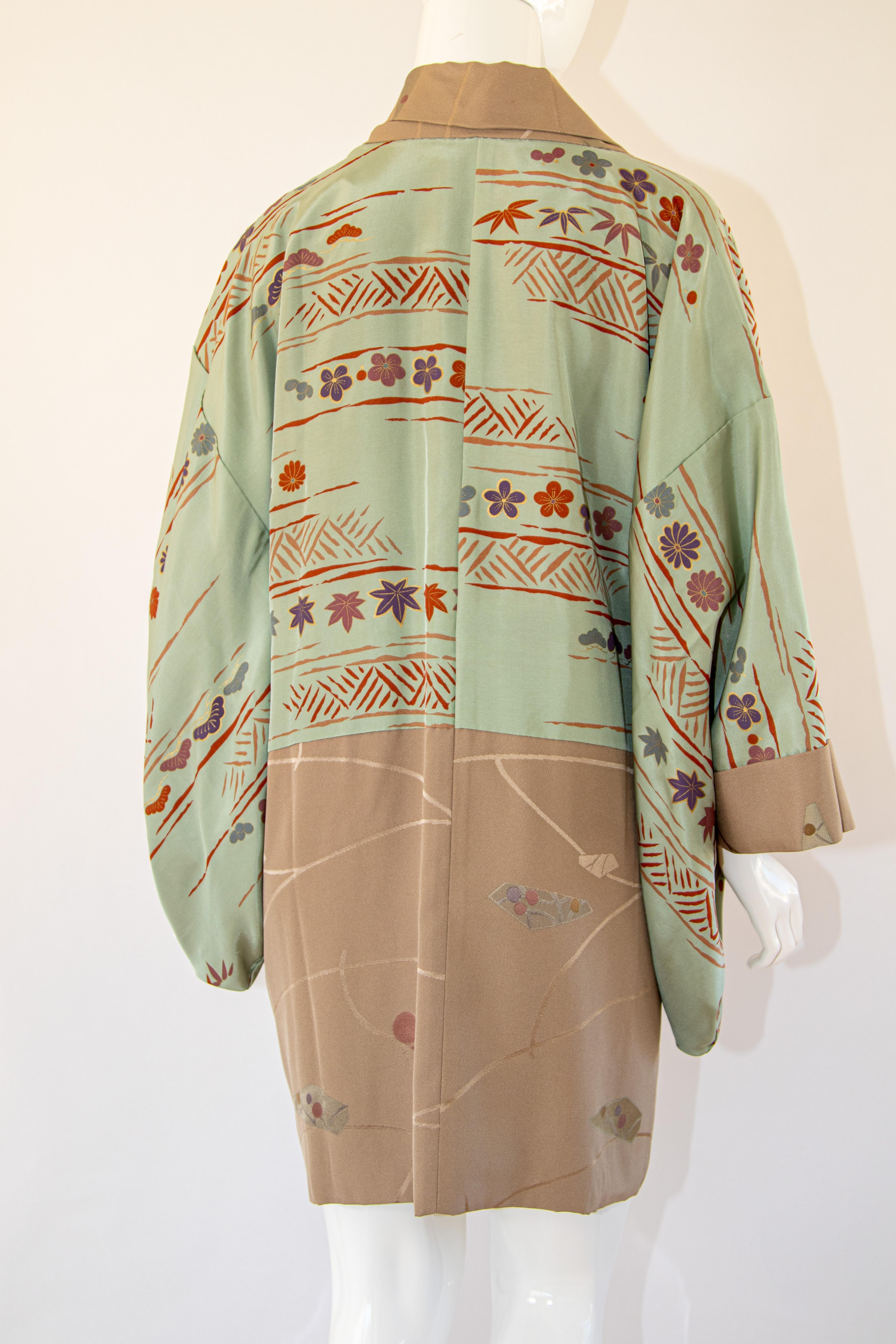 Short Vintage Japanese Kimono Silk Shibori Reversible Jacket 3