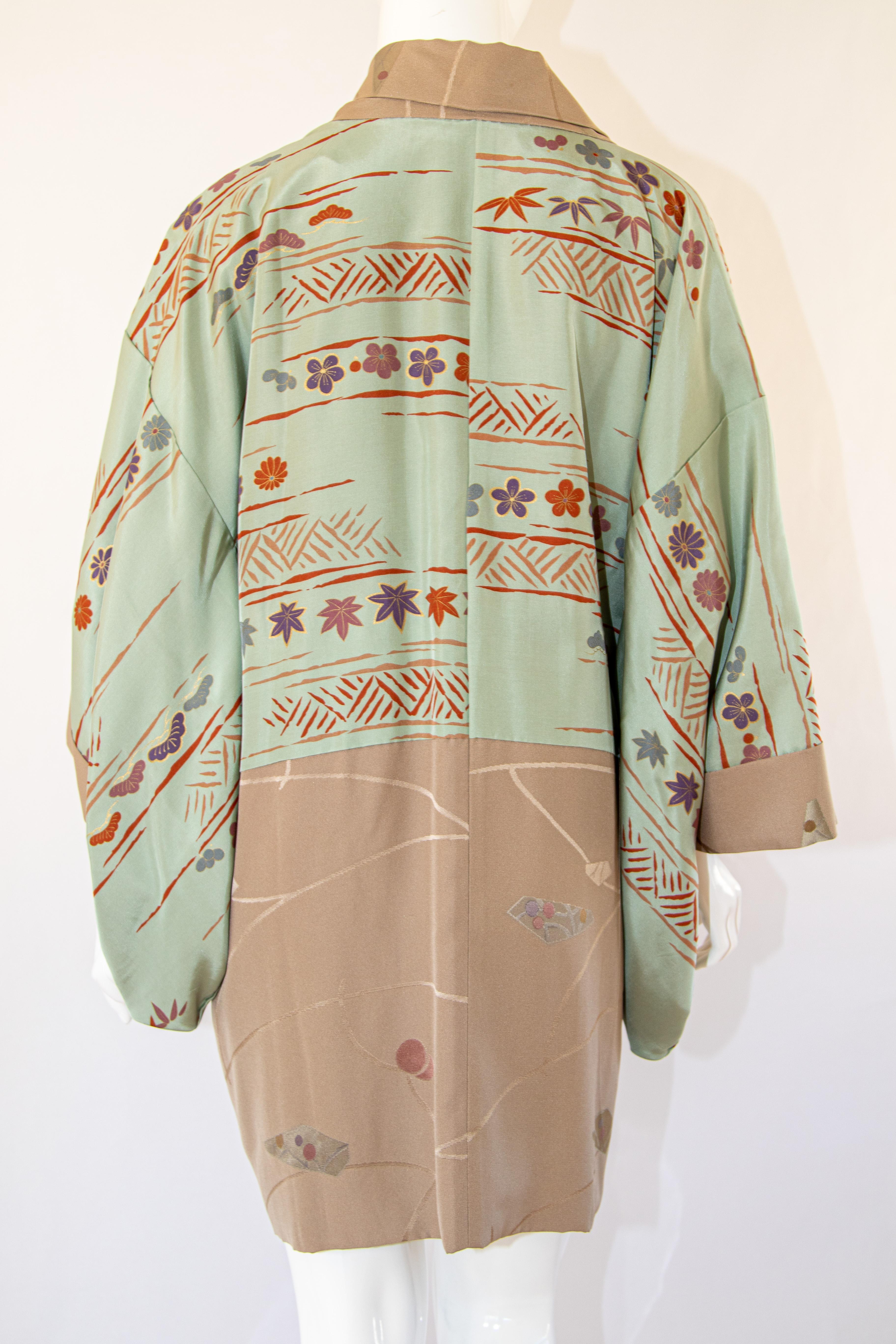 Short Vintage Japanese Kimono Silk Shibori Reversible Jacket 12