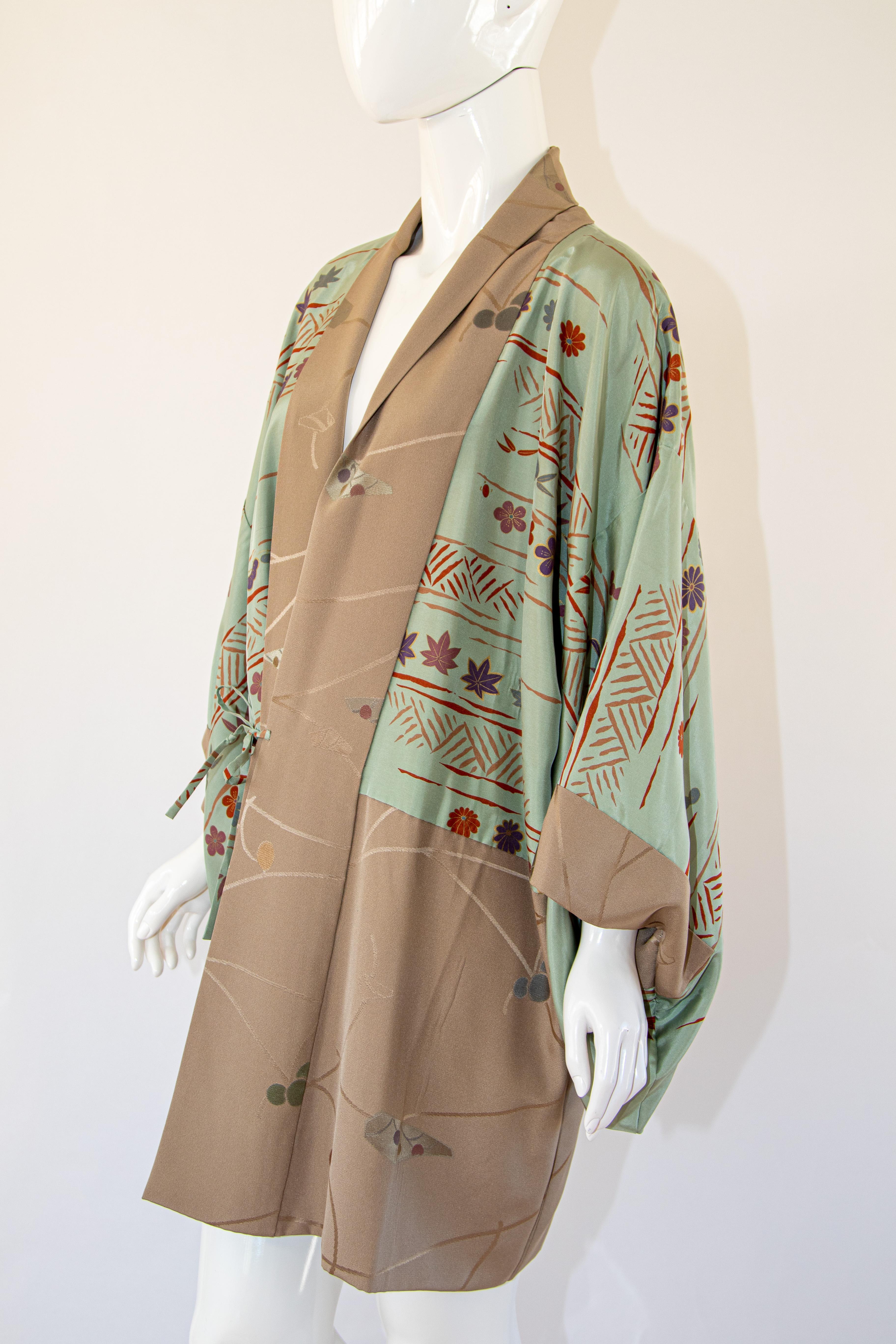 Women's Short Vintage Japanese Kimono Silk Shibori Reversible Jacket