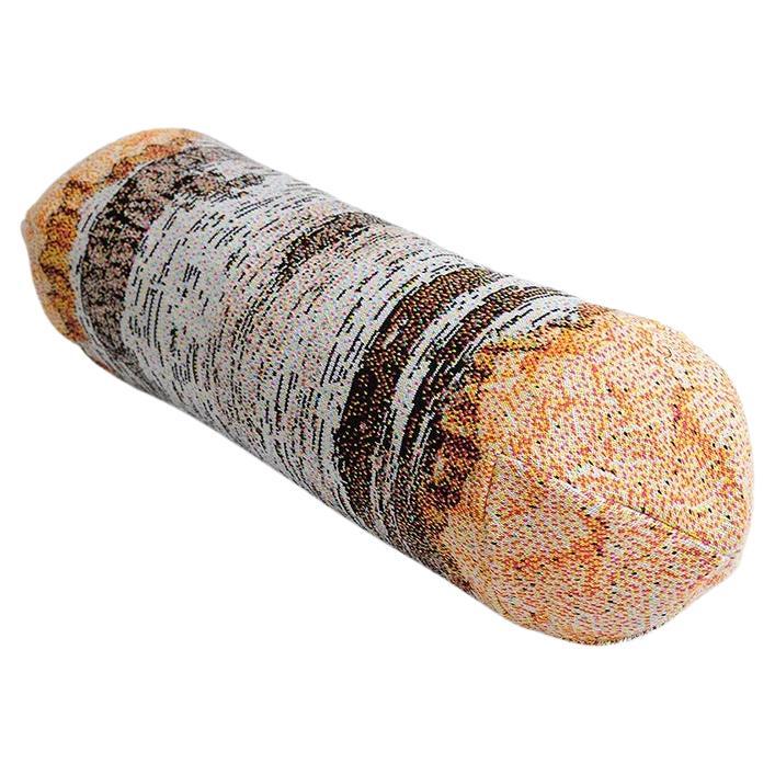 Short White Birch Tree log bolster knitted pixeled pillow - Textile - Pillows For Sale
