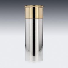 Shotgun Cartridge Silver Plated & Gilt Cocktail Shaker, Asprey & Co