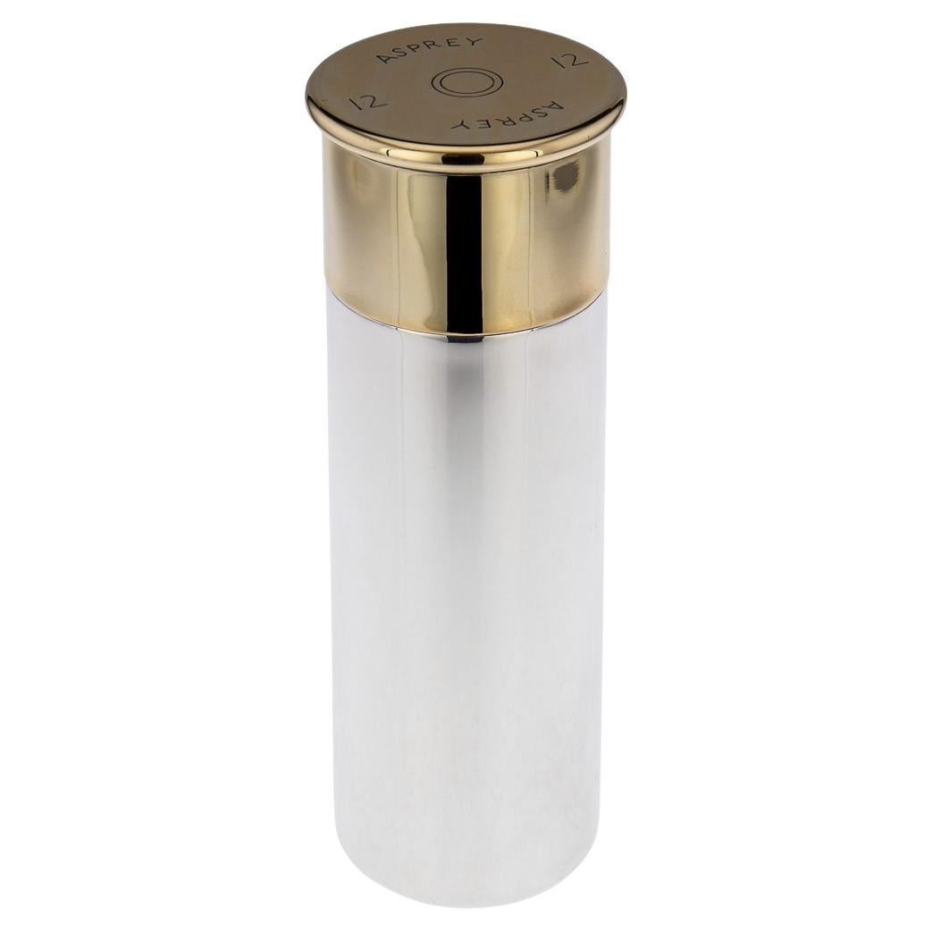 Shotgun Cartridge Silver Plated 
Gilt Cocktail Shaker, Asprey 
Co