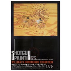 Vintage Shotgun Paintings Works on Wood and Paper 1990 Japanese B2 Exhibition Poster