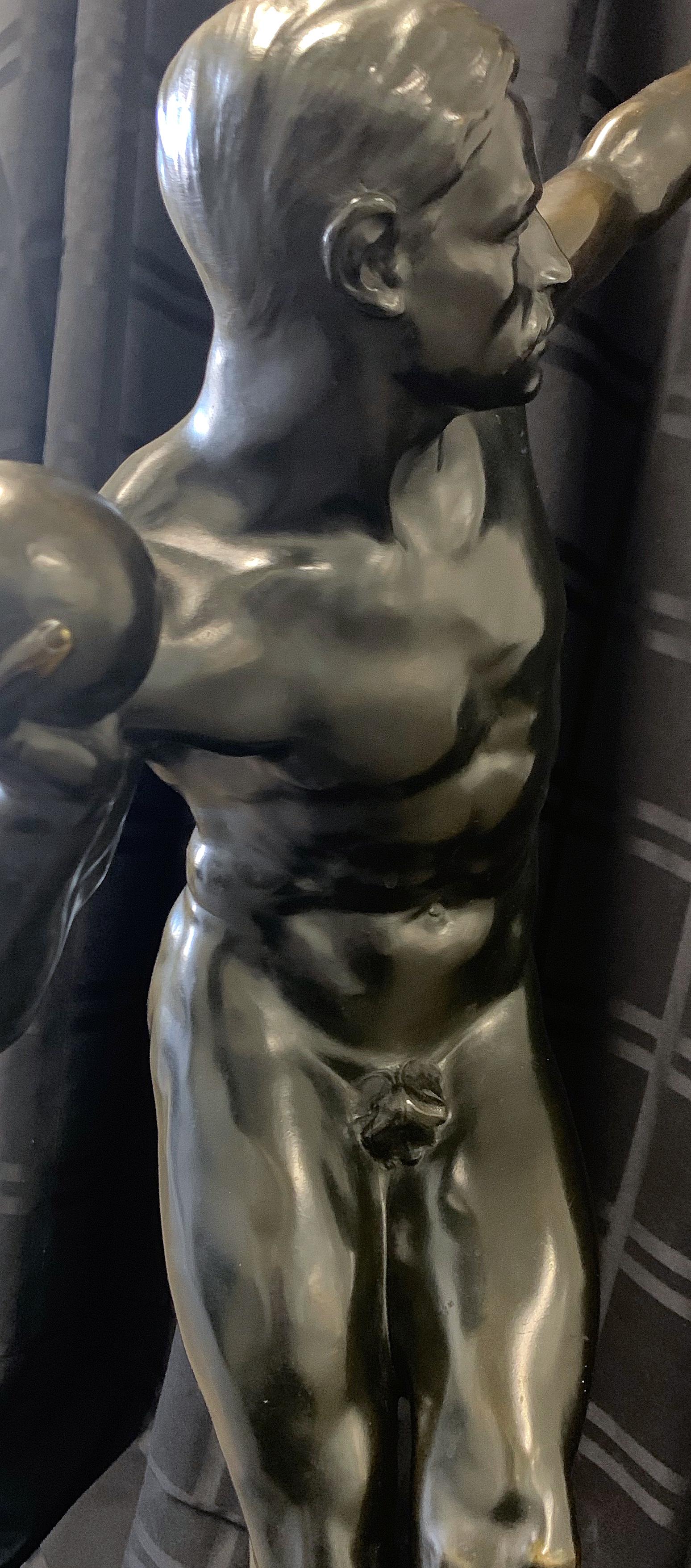 Bronze Finish Nude Male Torso Wall Hanging Figure Anatomy 