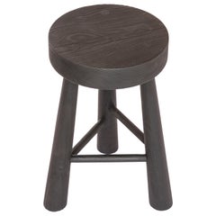 Shou Sugi Ban Amarante Burnt Pinewood Tripod Stool by Facto Atelier Paris - 2023