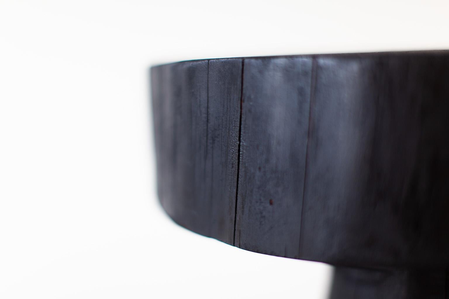 Contemporary Shou Sugi Ban Side Table For Sale