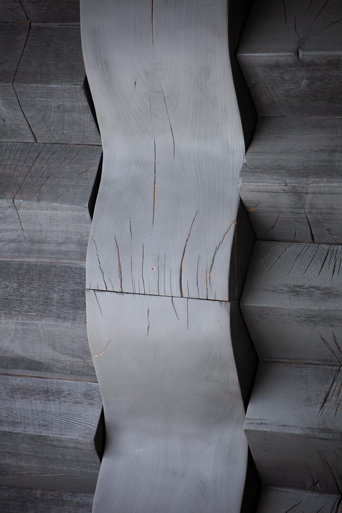 shou sugi ban wall art