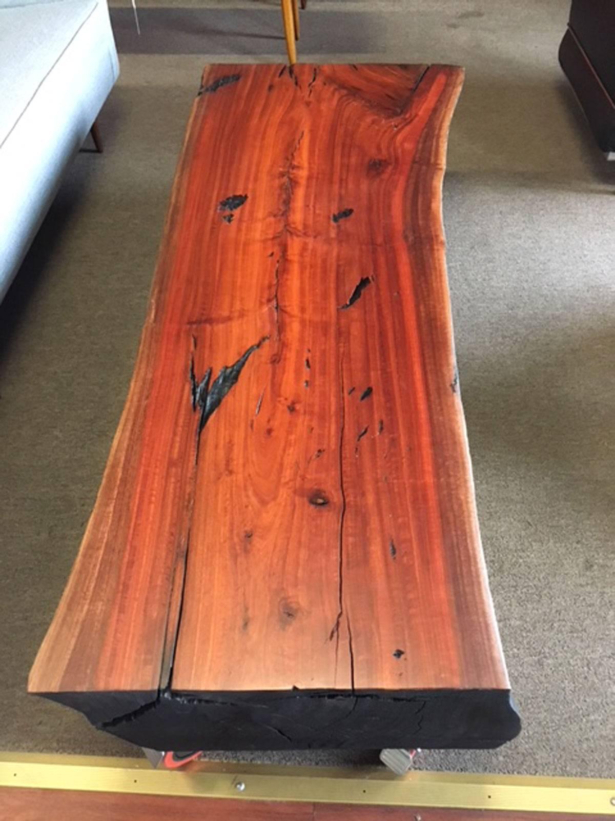 Shou-Sugi-Ban Eucalyptus Wood Coffee Table In Excellent Condition For Sale In Phoenix, AZ