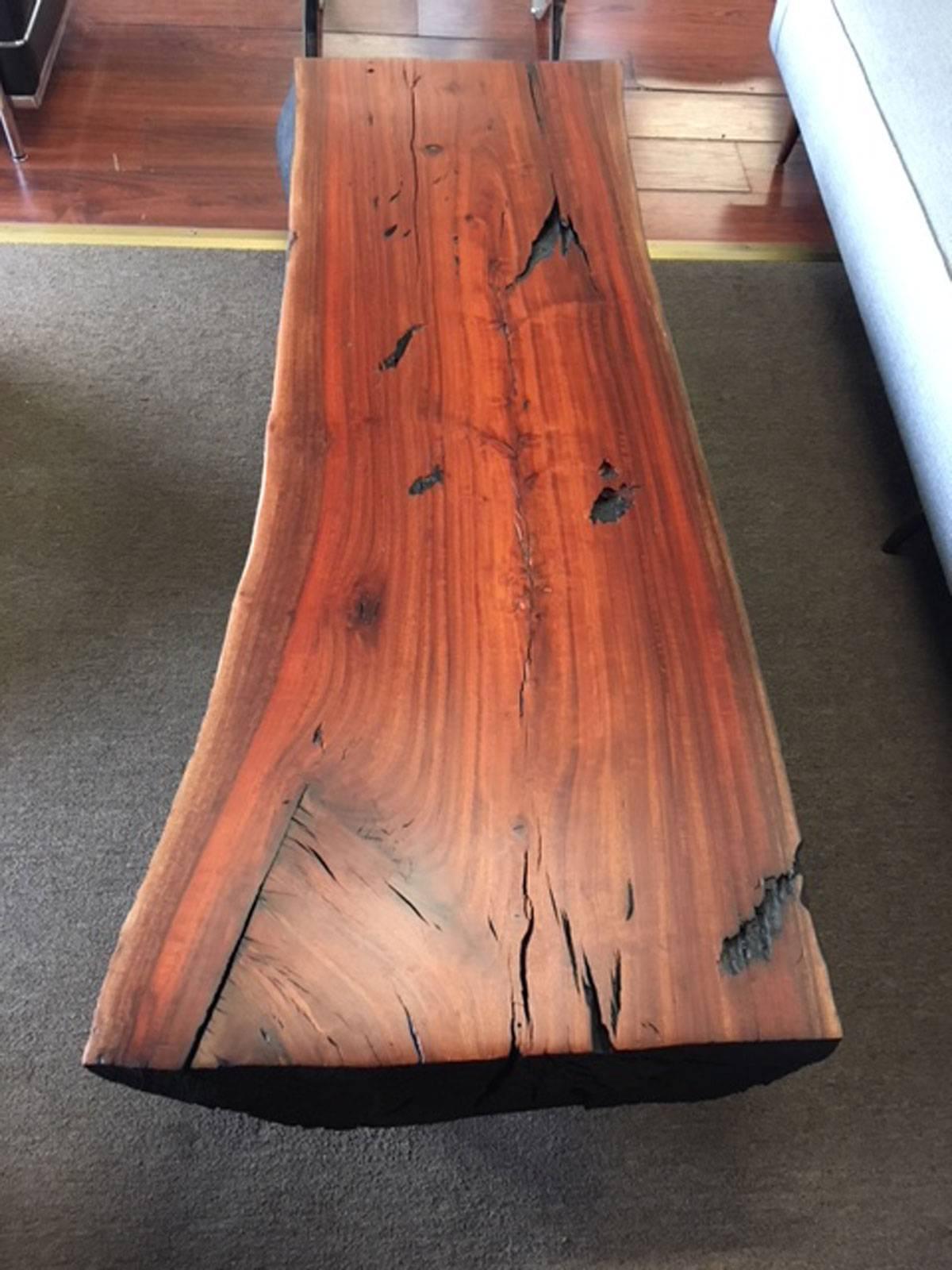 Contemporary Shou-Sugi-Ban Eucalyptus Wood Coffee Table For Sale