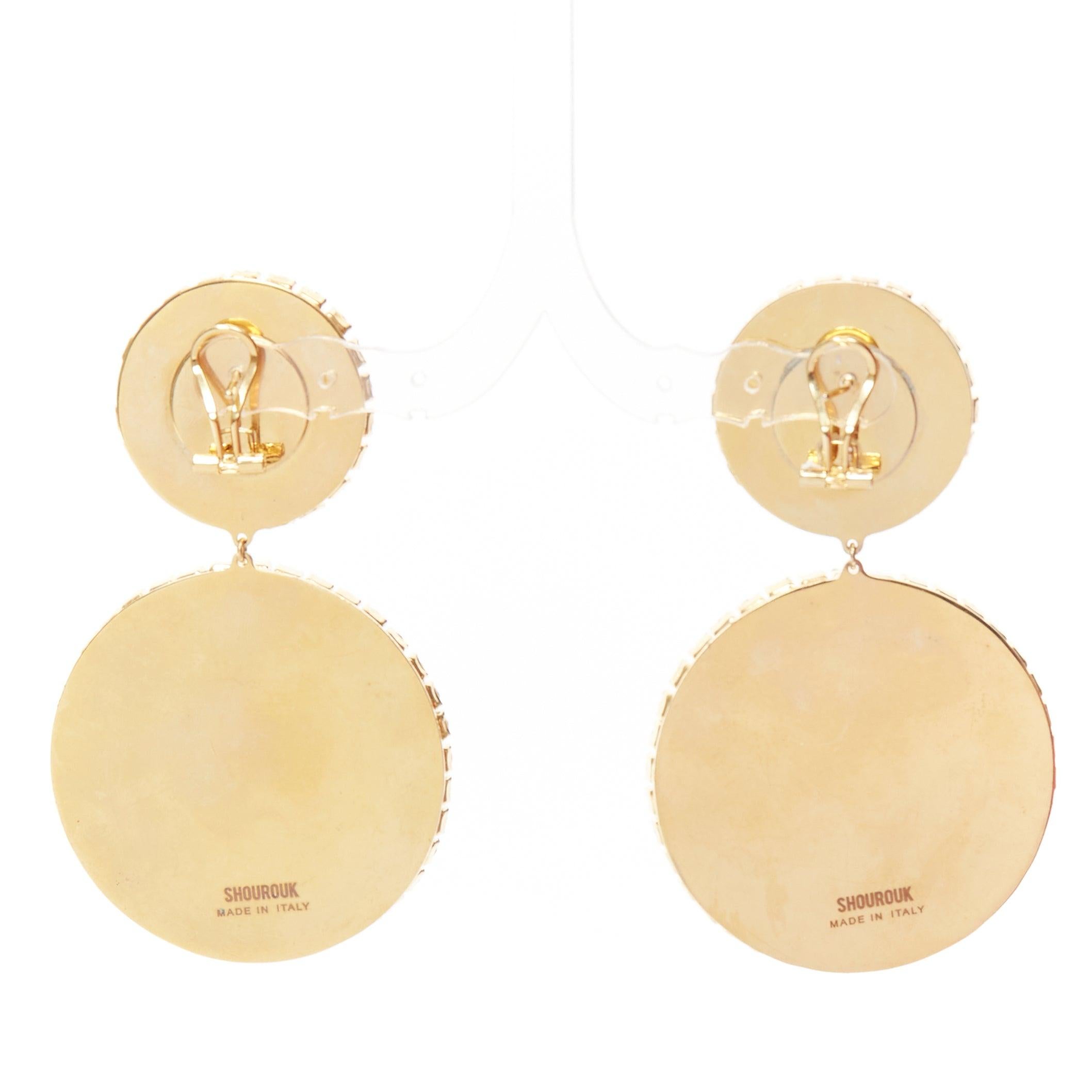 SHOUROUK schwarz silber ombre kristall sand gold metall clip on ohrringe paar im Zustand „Gut“ im Angebot in Hong Kong, NT