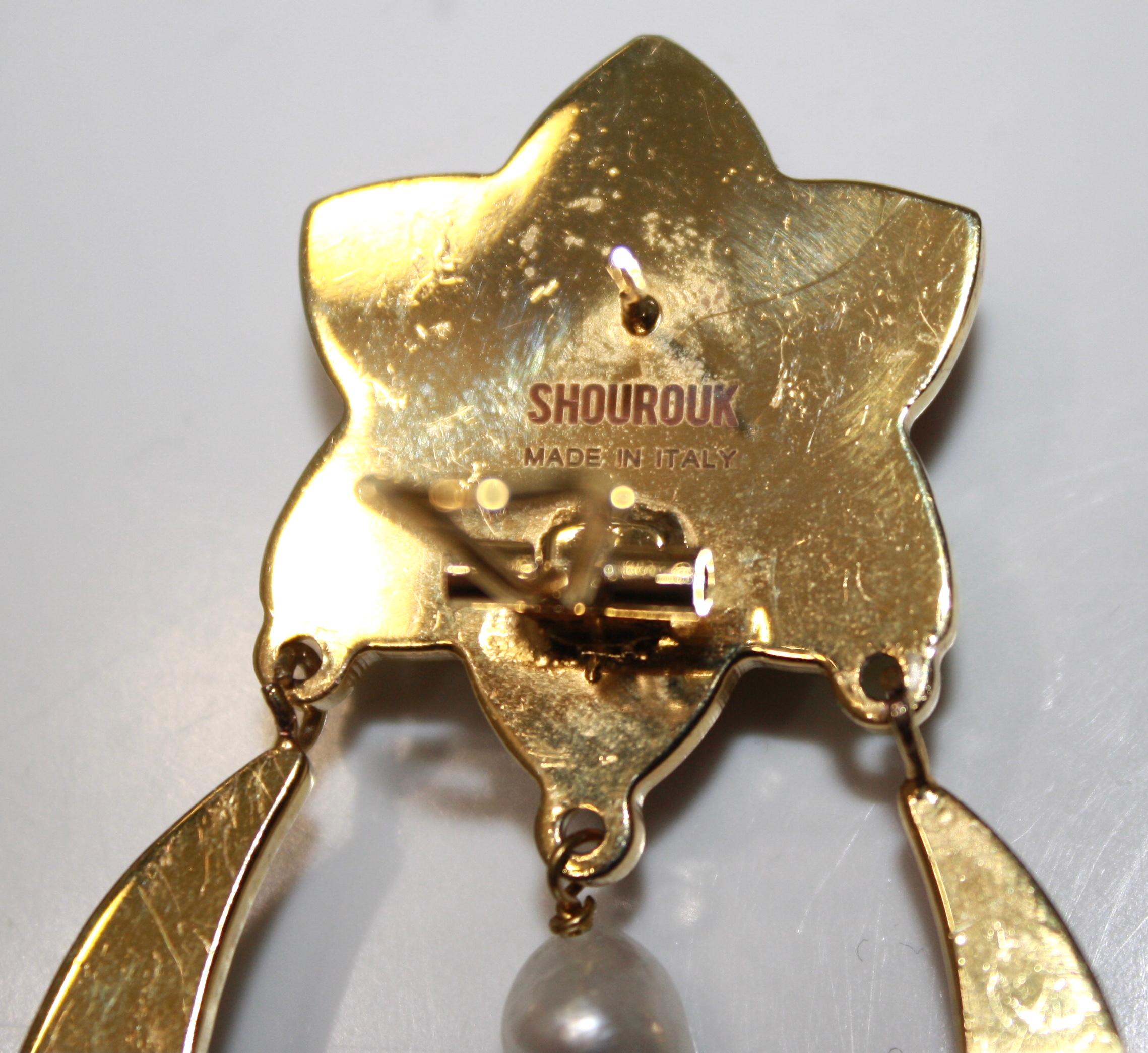 Shourouk Glitter Drop Earrings In New Condition For Sale In Virginia Beach, VA
