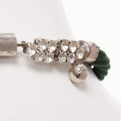 Shourouk, collana con catena a corda con cristalli di strass verdi trasparenti