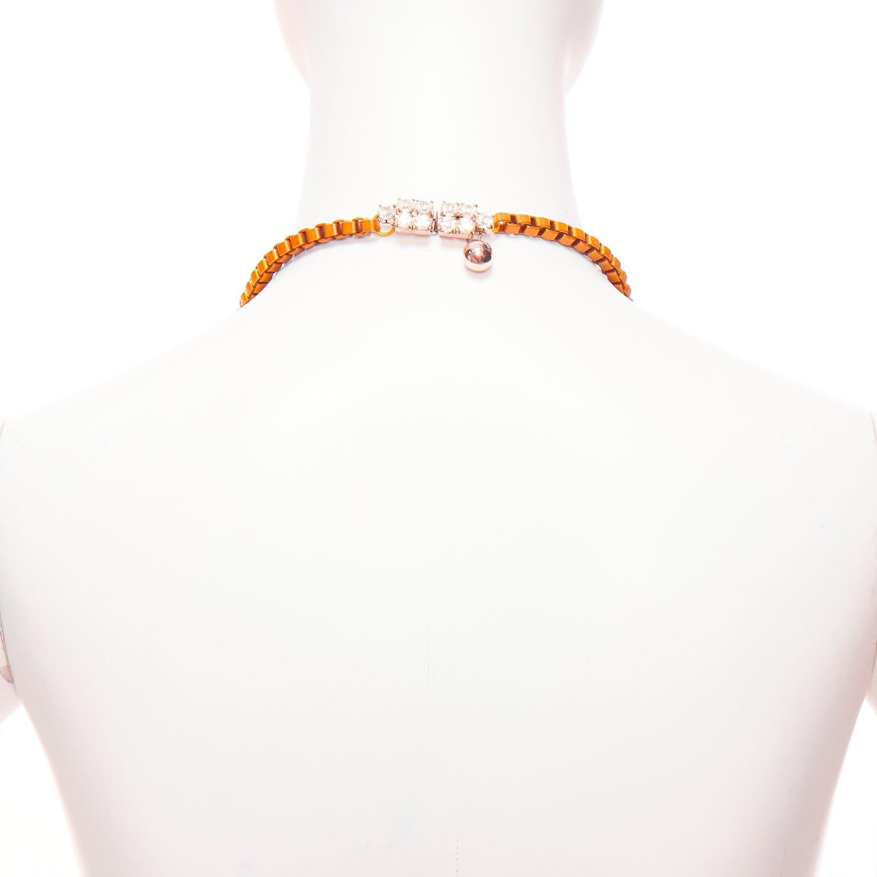 SHOUROUK neon orange multicolor beads pvc jewel short necklace For Sale 1