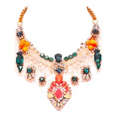 SHOUROUK neón naranja multicolor cuentas pvc joya collar corto