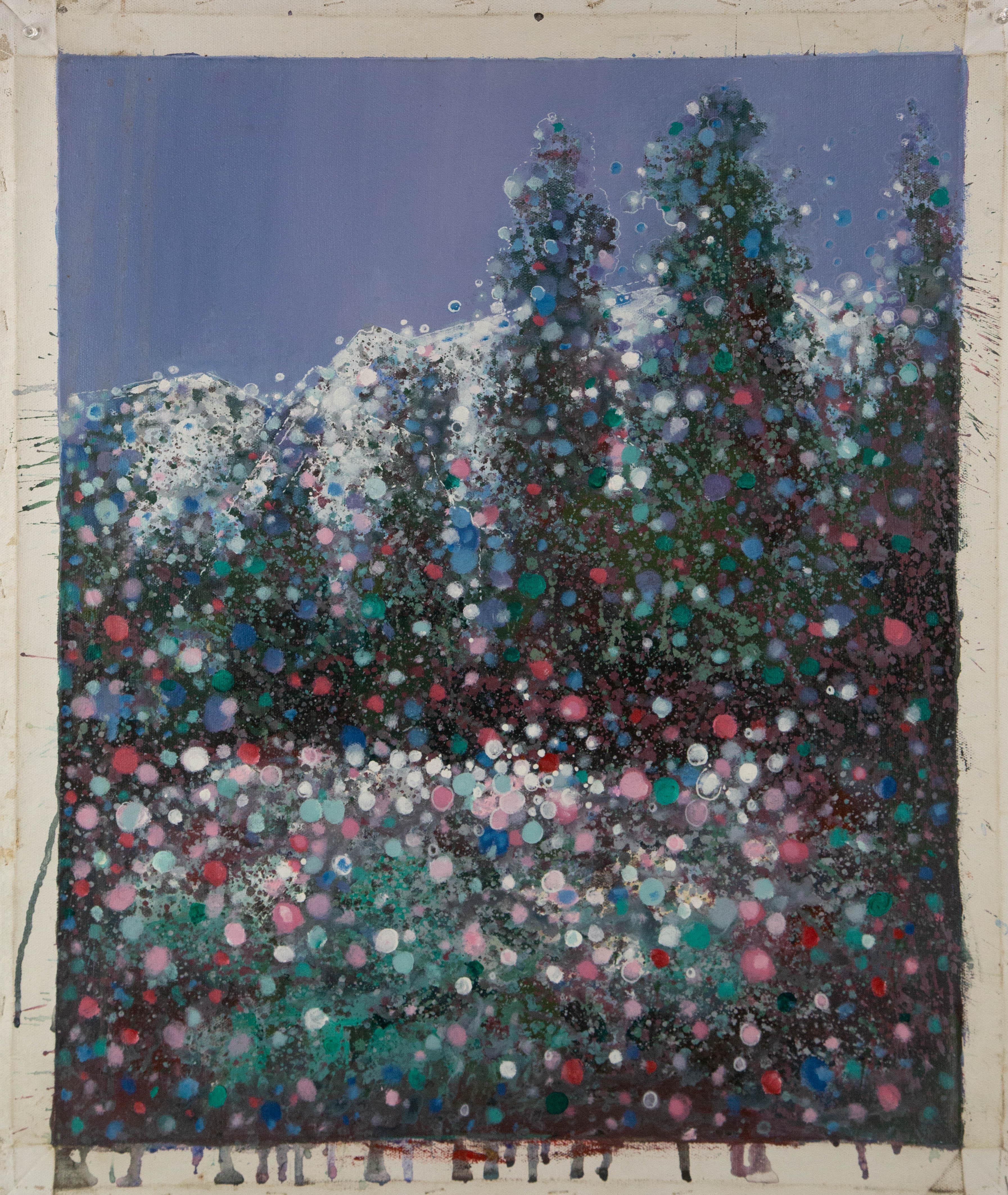 ShouZhang Wang Abstraktes Original Ölgemälde auf Leinwand „Blumenblütenblüten“ im Angebot 1