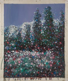 ShouZhang Wang Abstract Original Oil On Canvas "Tree Flowers"