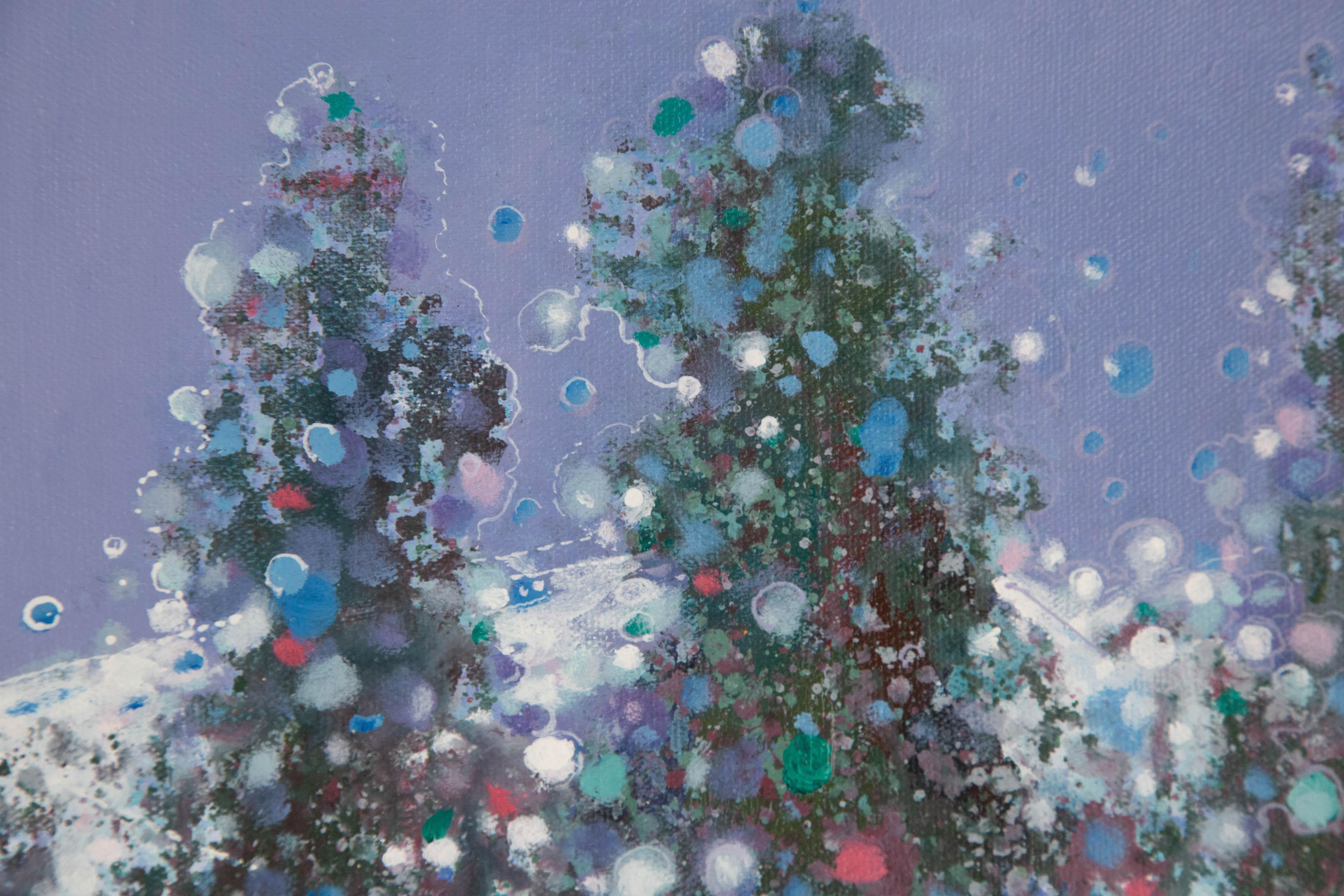 ShouZhang Wang Abstraktes Original Ölgemälde auf Leinwand „Blumenblütenblüten“ im Angebot 7