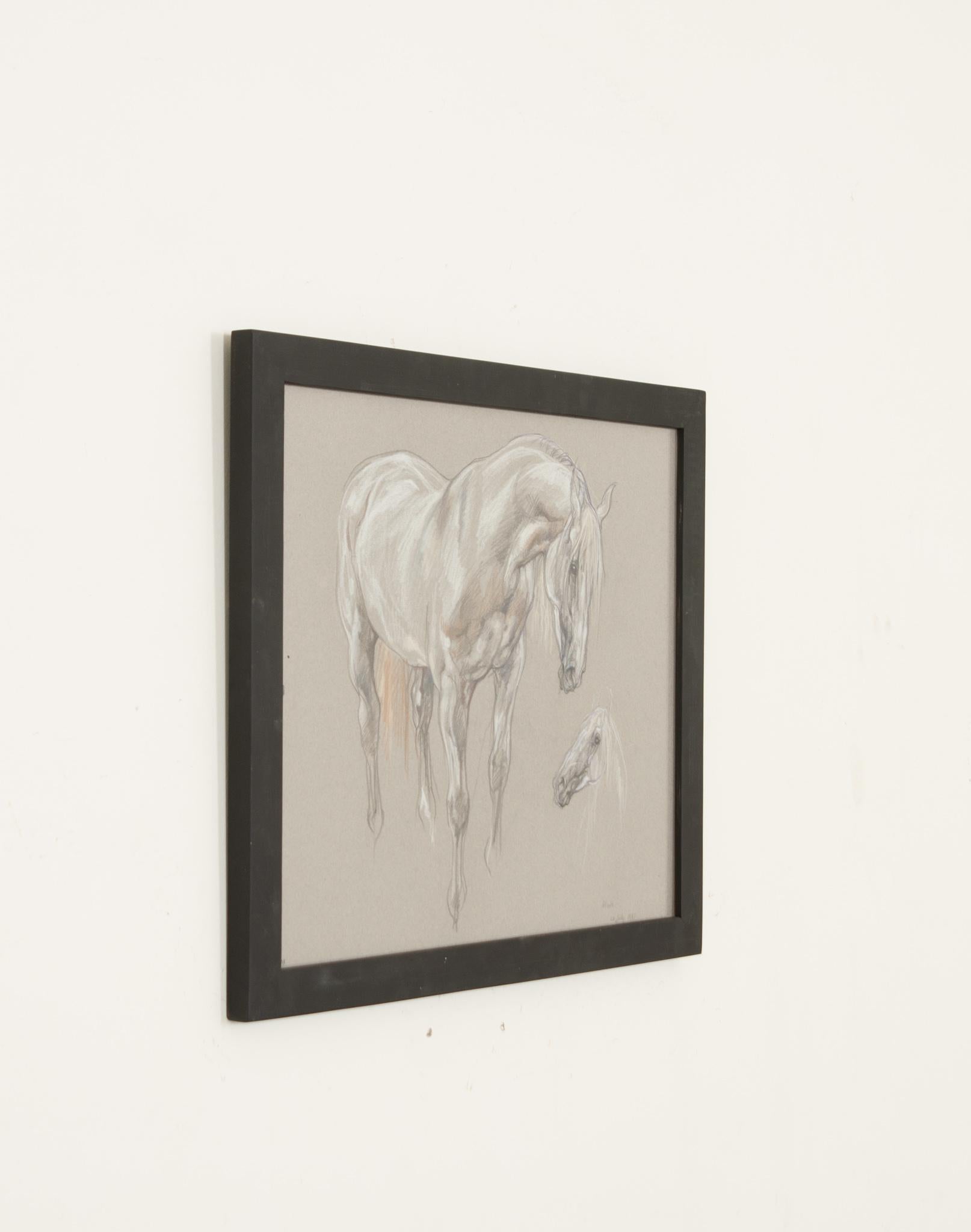 English Show Horse Drawing by Leslie Charlotte Benenson