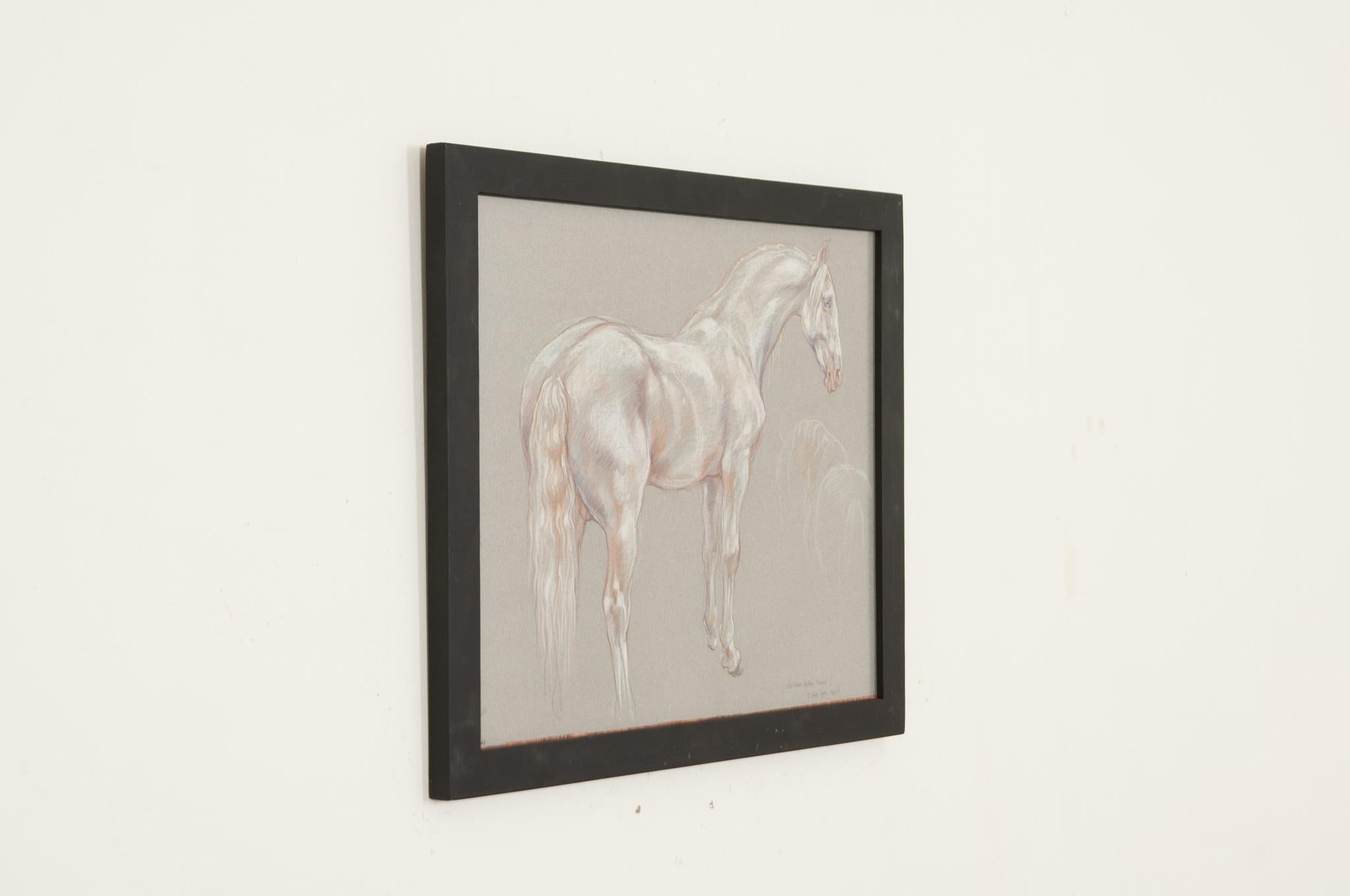 English Show Horse Drawing by Leslie Charlotte Benenson For Sale