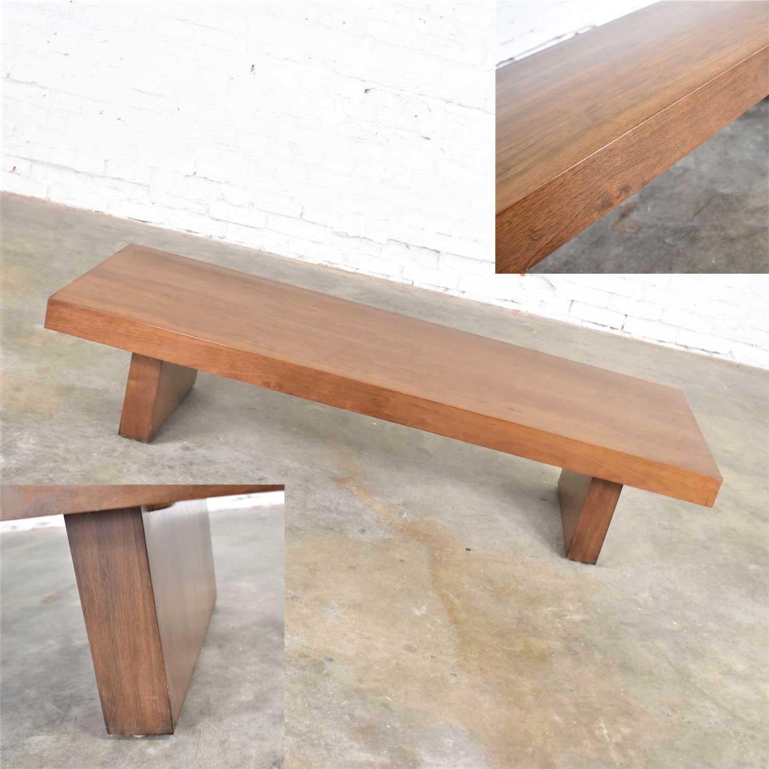 Show-Pieces Mid-Century Modern Asian Low Coffee Teahouse Table Bench in Walnut 3