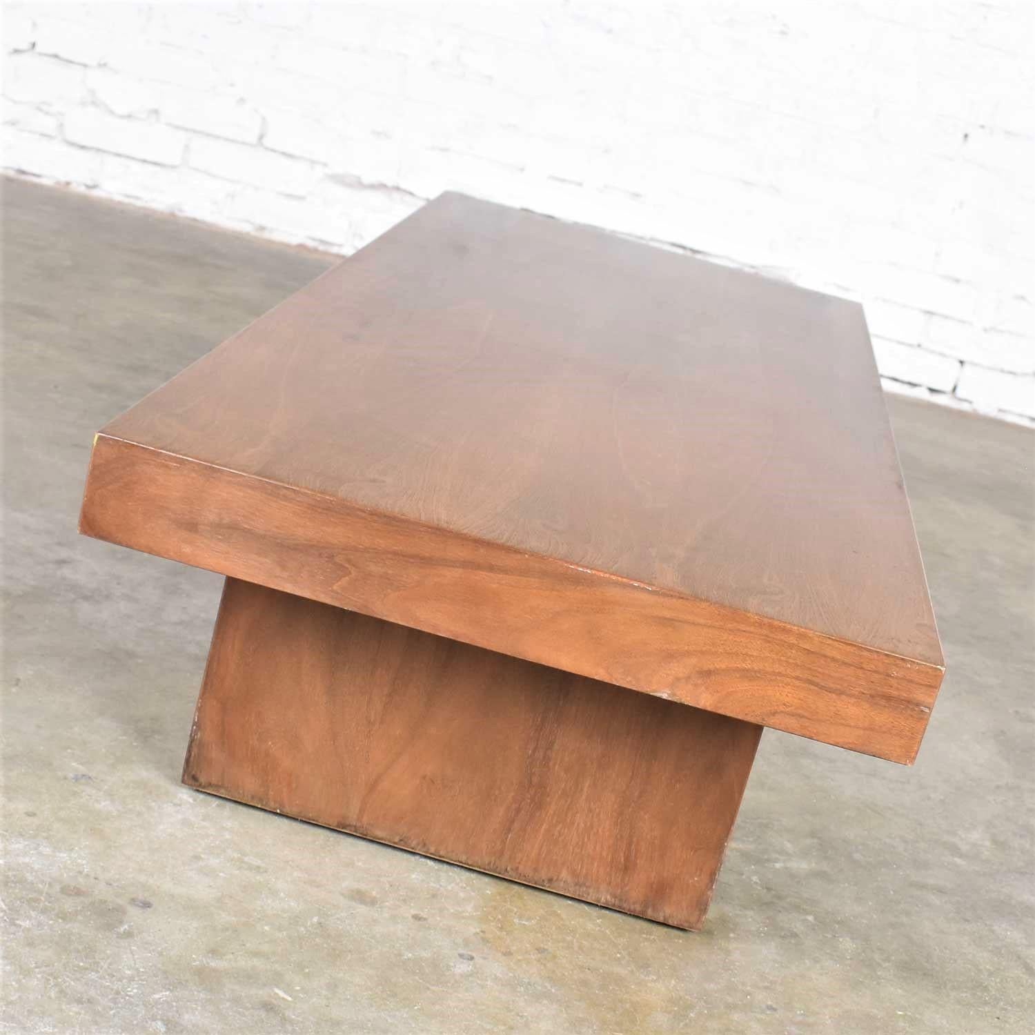 Show-Pieces Mid-Century Modern Asian Low Coffee Teahouse Table Bench in Walnut 1
