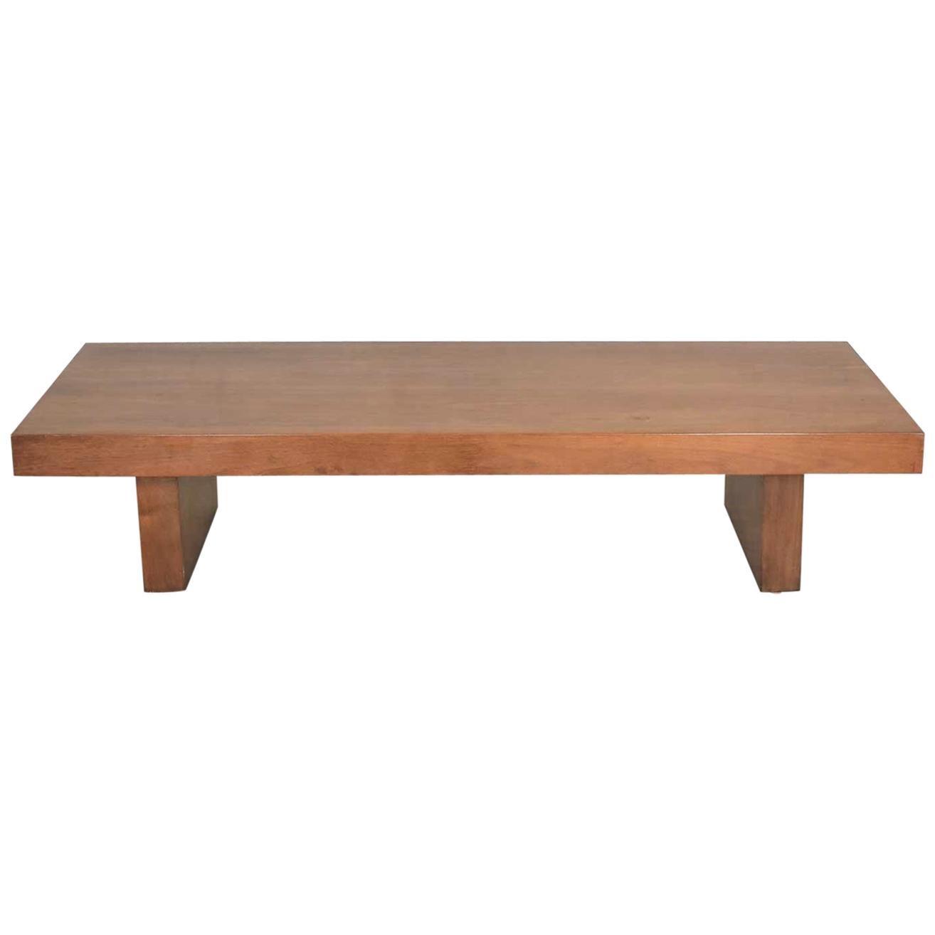 Show-Pieces Mid-Century Modern Asian Low Coffee Teahouse Table Bench in Walnut