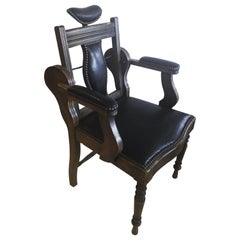 Show Stopper Antique Leather and Mahogany Dental Armchair