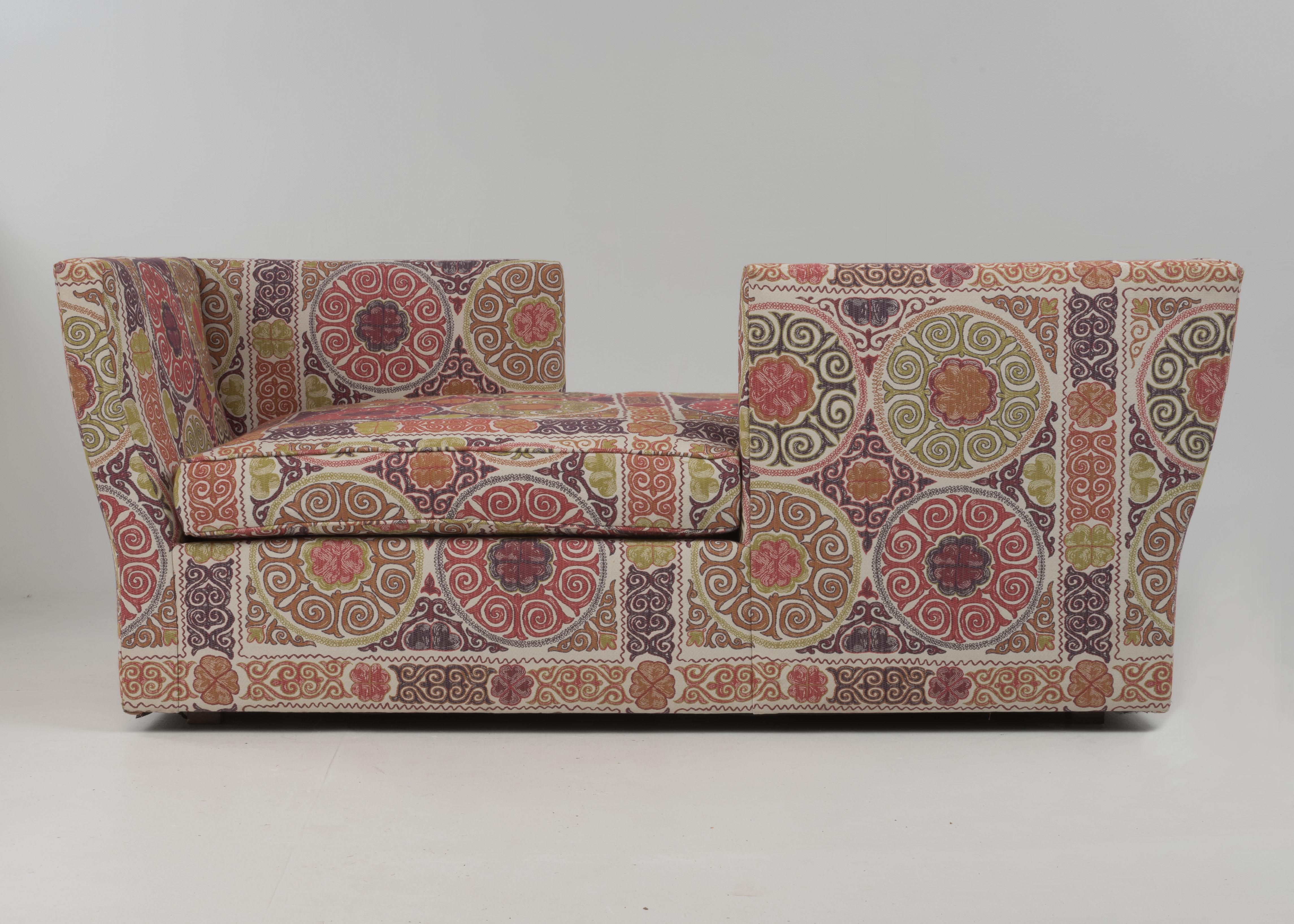 Late 20th Century Show Stopper Custom Tete a Tete Sofa with Suzani Upholstery