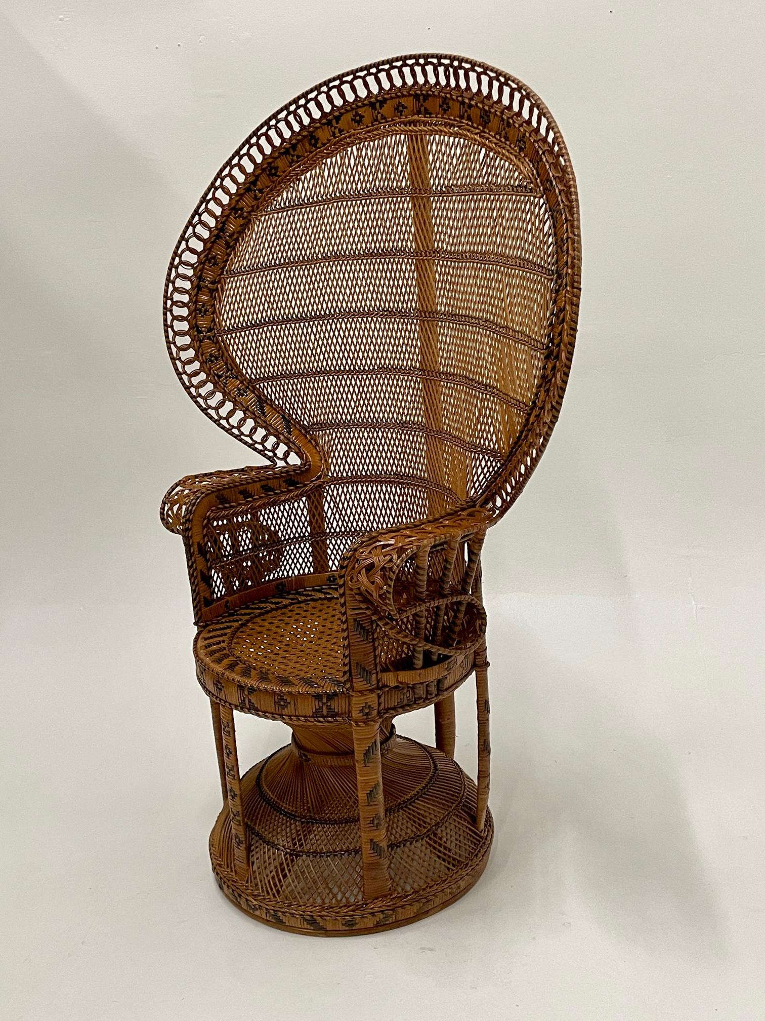 Late 20th Century Show Stopper Vintage Rattan Peacock Club Chair
