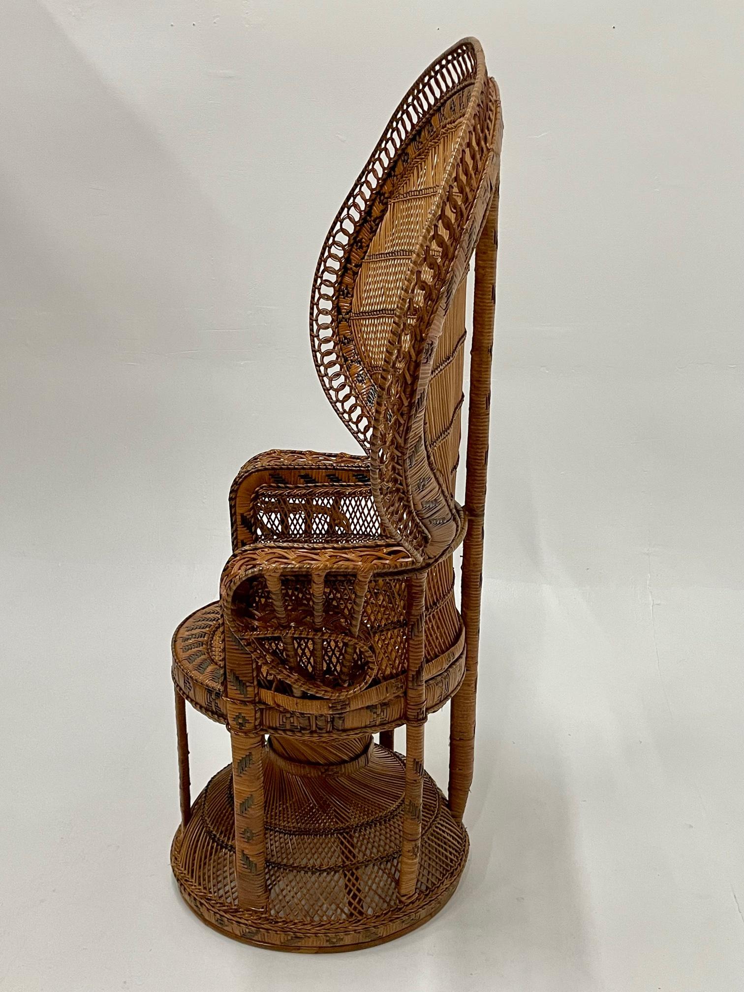 Show Stopper Vintage Rattan Peacock Club Chair 1