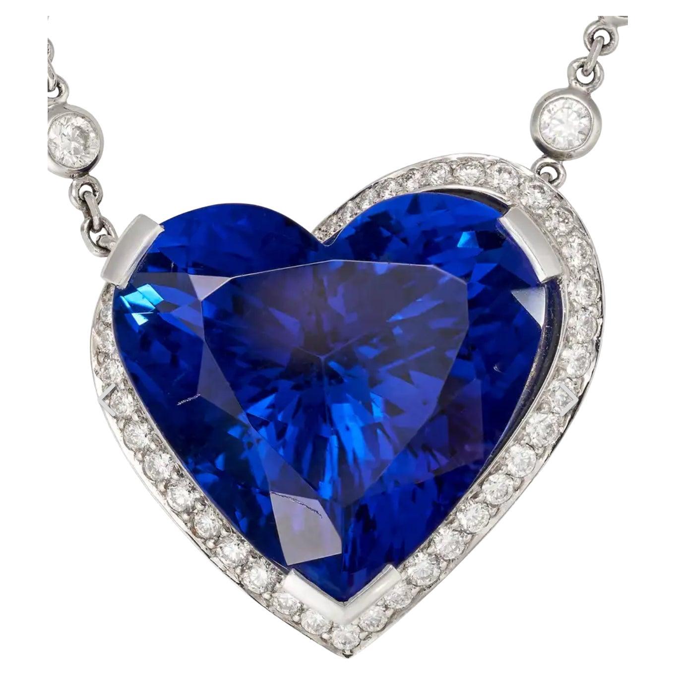SHOW STOPPING 31.9ct TANZANITE AND DIAMOND NECKLACE BY BOODLES For Sale