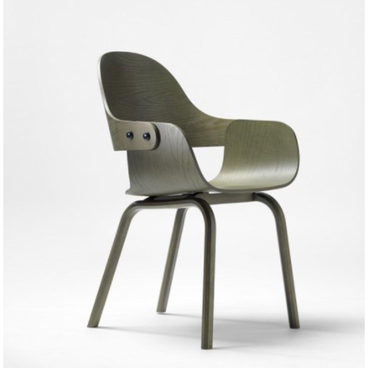 Show time nude 4 legs chair green by Jaime Hayon
Dimensions: D 55 x W 55 x H 86 cm 
Materials: Powder-coated steel or aluminum structure. Legs, seat, and backrest in plywood with exteriors in natural ash, walnut, or ash stained black. Metallic