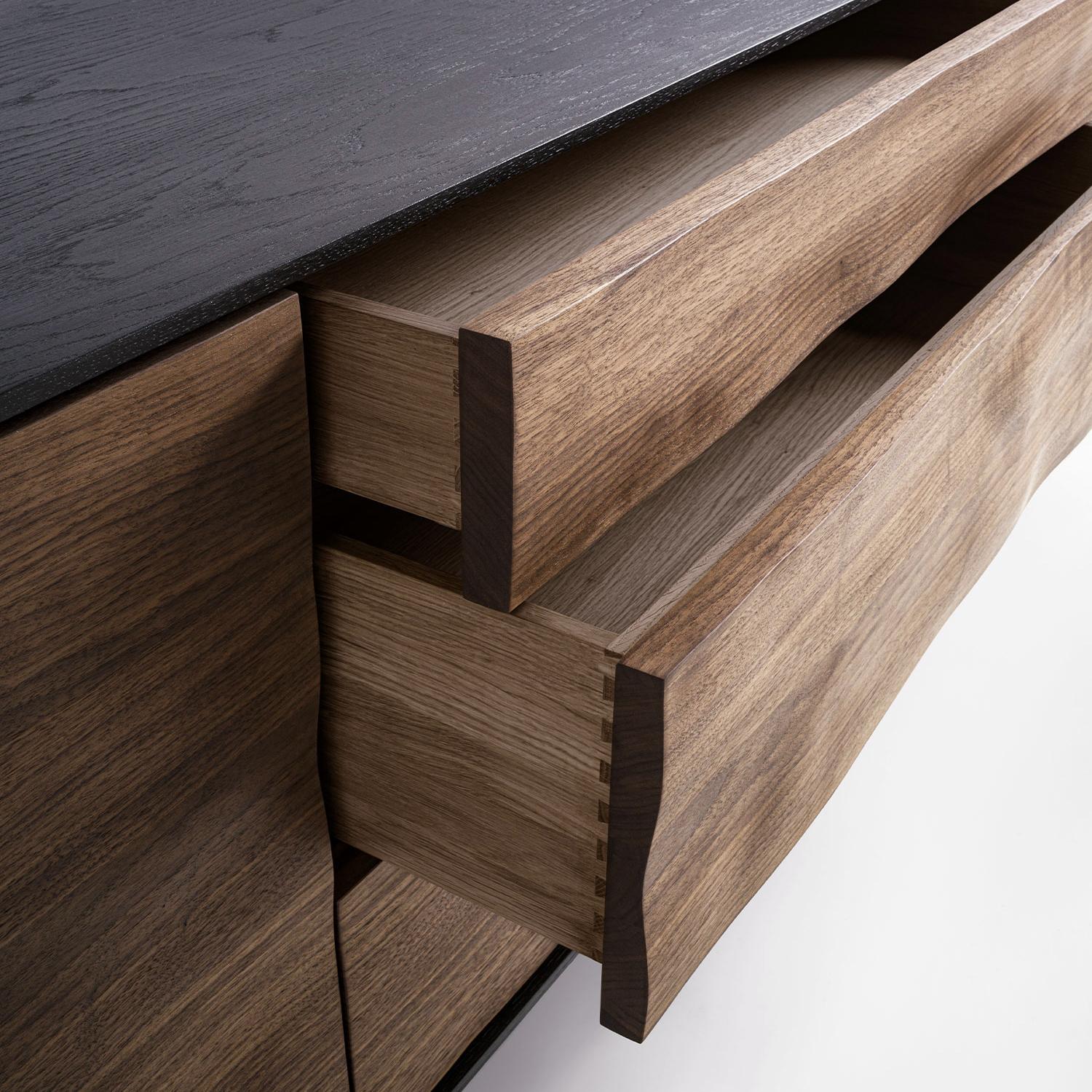 Oak Show Walnut Sideboard For Sale