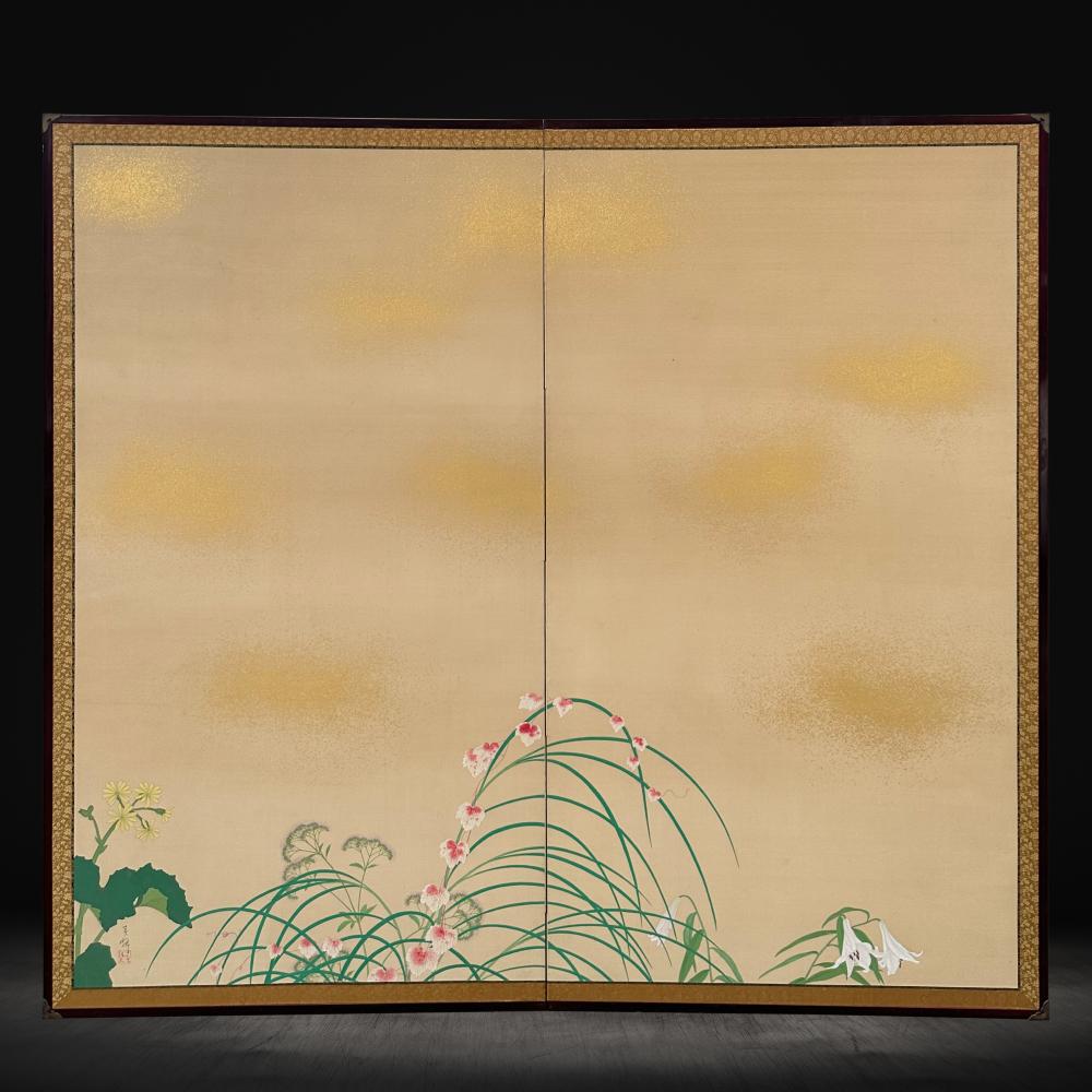 Showa Delicate Floral Screen For Sale 2