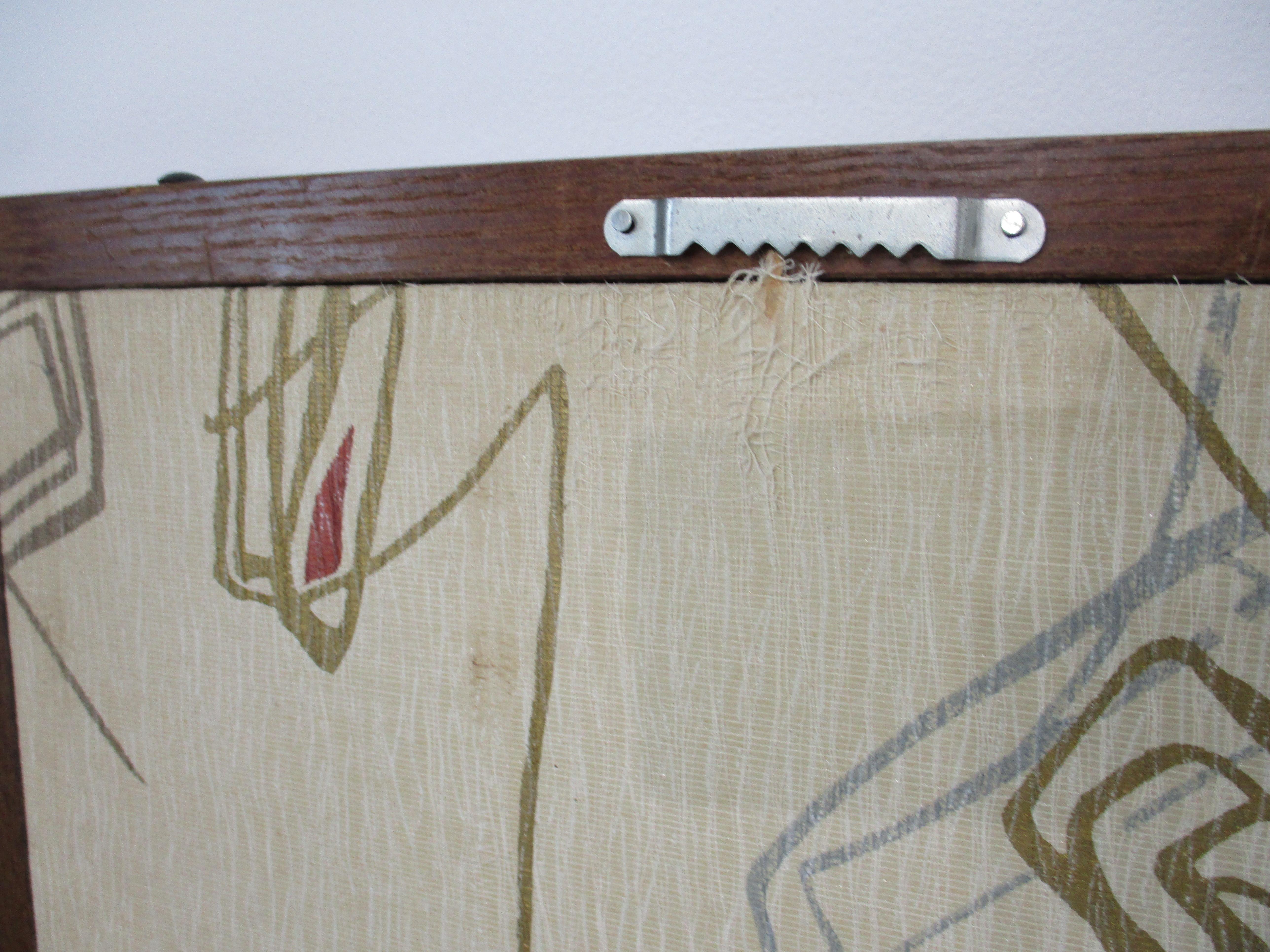 Showa / Edo Style Japanese Pine Tree Painted Small Byobu Screen 5