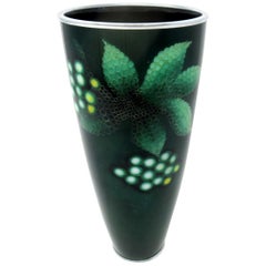 Shōwa Period Cloisonné Japanese Enamel Beaker Flower Vase Urn Ando Nagoya, Japan