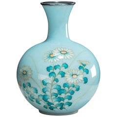 Showa Period Gin-Bari Cloisonné Vase by Tamura