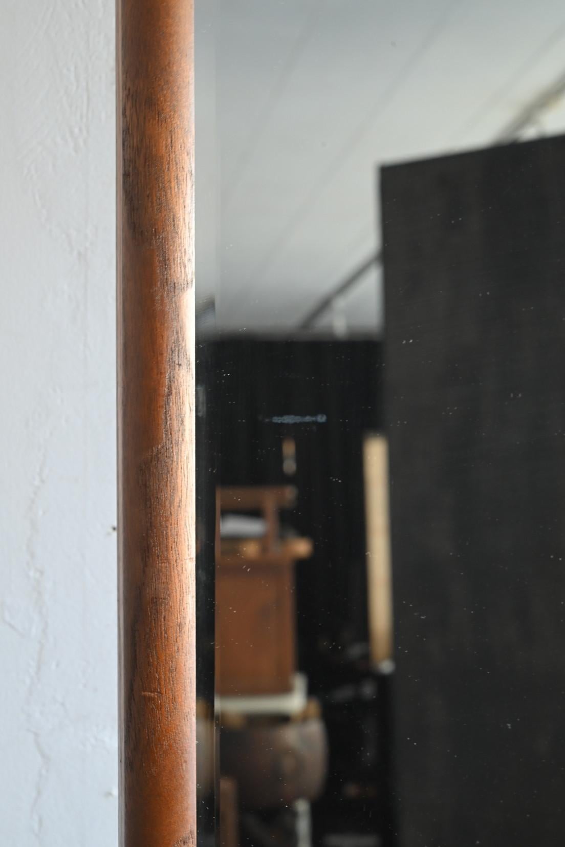 Showa Period Japanese Wooden Stand Mirror / Mulberry Veneer Full-Length Mirror in vendita 10